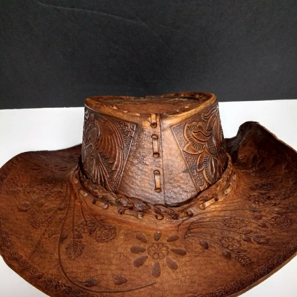old leather hat